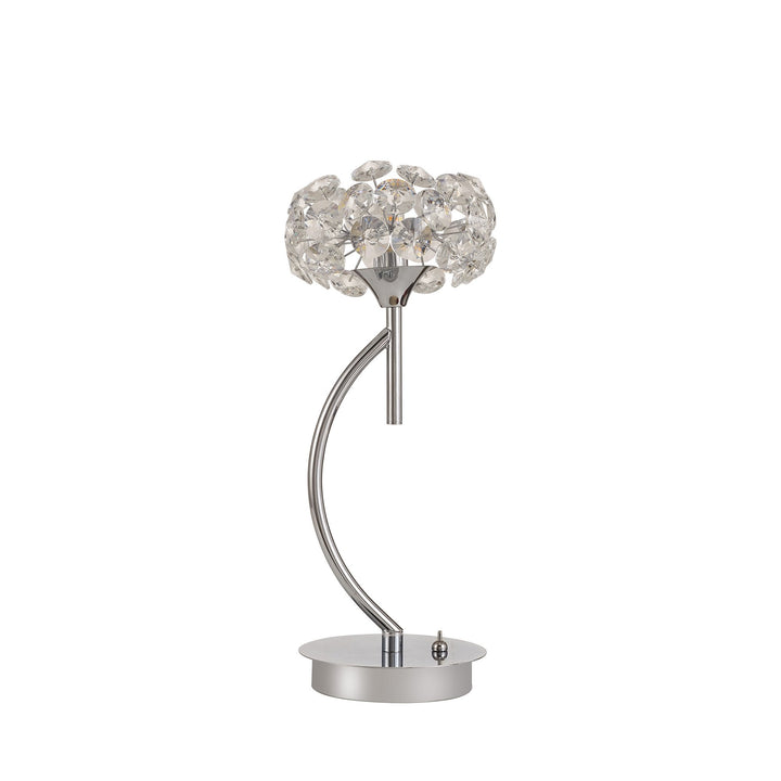 Nelson Lighting NLK15449 Paris 1 Light Table Lamp Polished Chrome Crystal