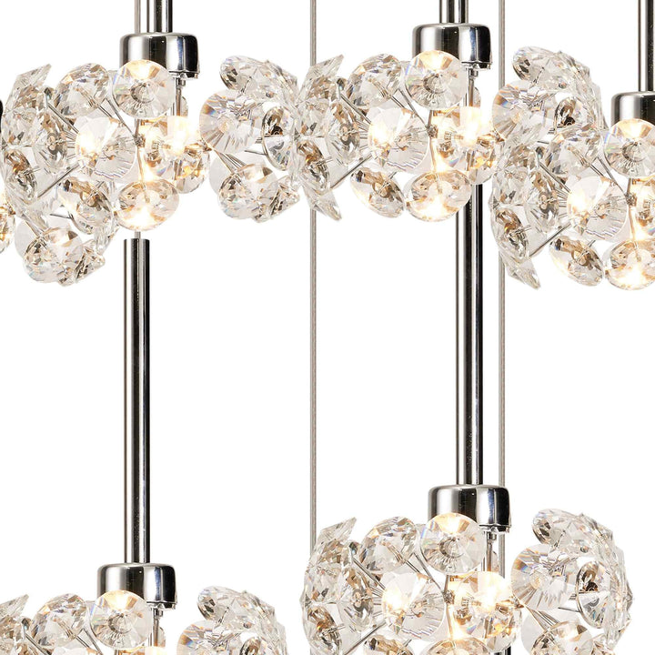 Nelson Lighting NLK15469 Paris 9 Light Round Pendant Polished Chrome Crystal