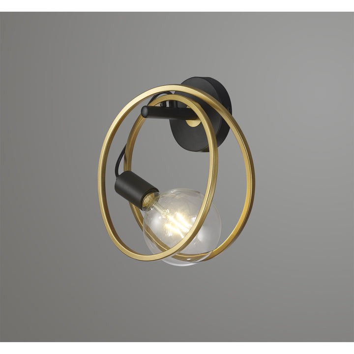 Nelson Lighting NL86669 Candio 1 Light Wall Light Matt Black Painted Gold