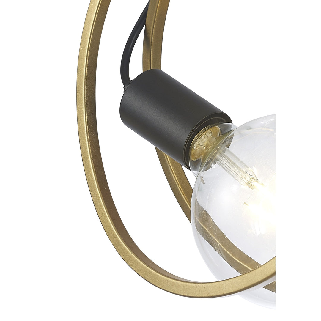 Nelson Lighting NL86669 Candio 1 Light Wall Light Matt Black Painted Gold