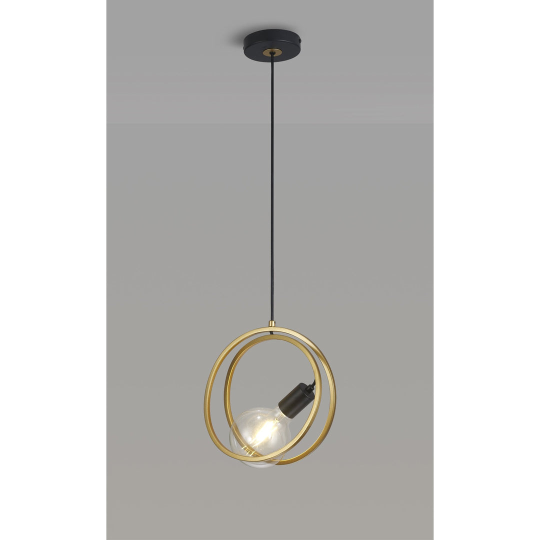 Nelson Lighting NL86719 | Candio Double Ring Pendant | Matt Black & Gold