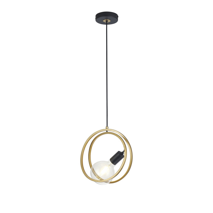 Nelson Lighting NL86719 | Candio Double Ring Pendant | Matt Black & Gold