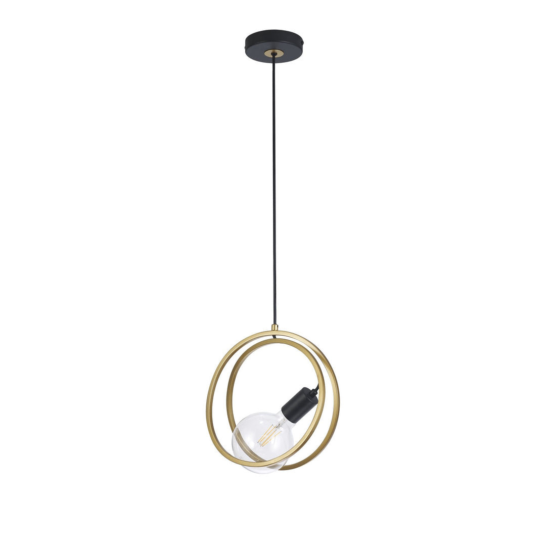 Nelson Lighting NL86719 | Candio Double Ring Pendant | Matt Black & Gold