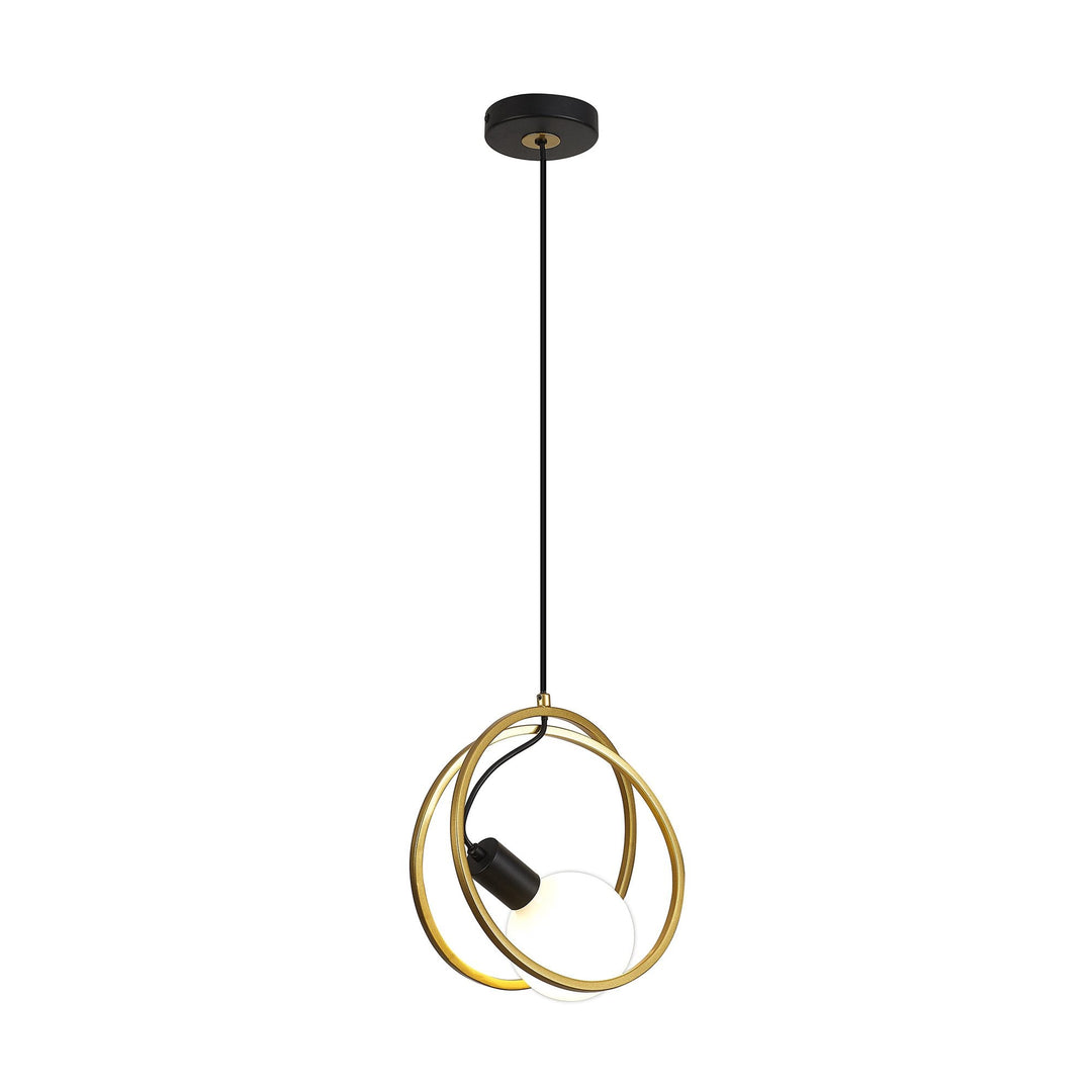 Nelson Lighting NL86719 | Candio Double Ring Pendant | Matt Black & Gold