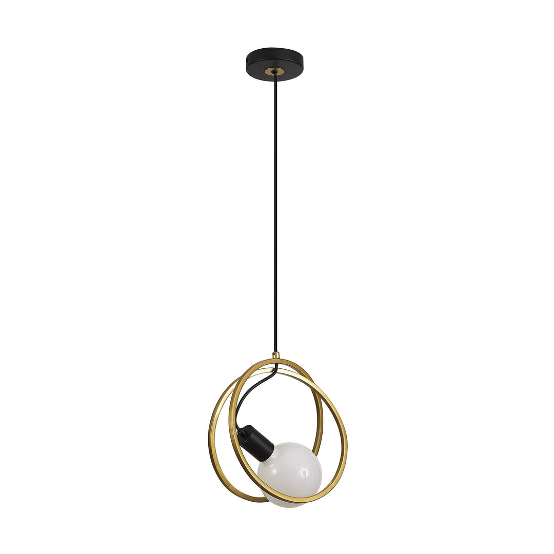 Nelson Lighting NL86719 | Candio Double Ring Pendant | Matt Black & Gold