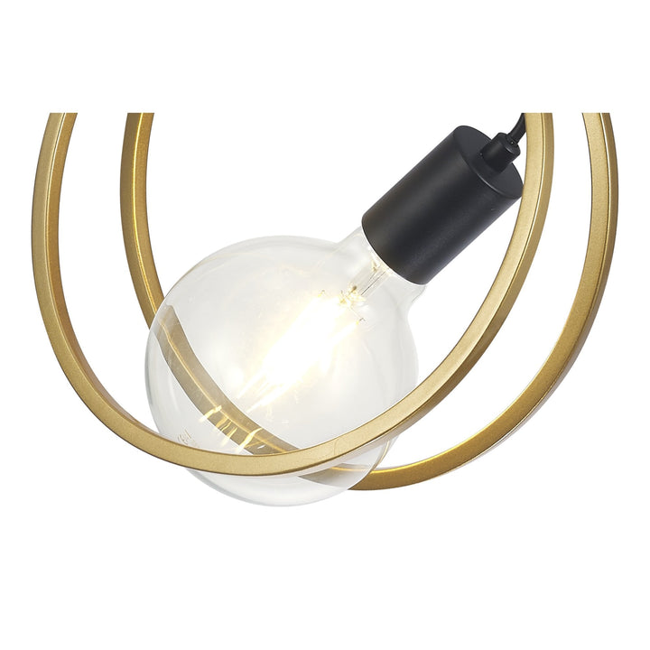 Nelson Lighting NL86719 | Candio Double Ring Pendant | Matt Black & Gold