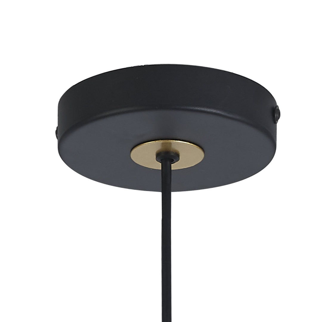 Nelson Lighting NL86719 | Candio Double Ring Pendant | Matt Black & Gold