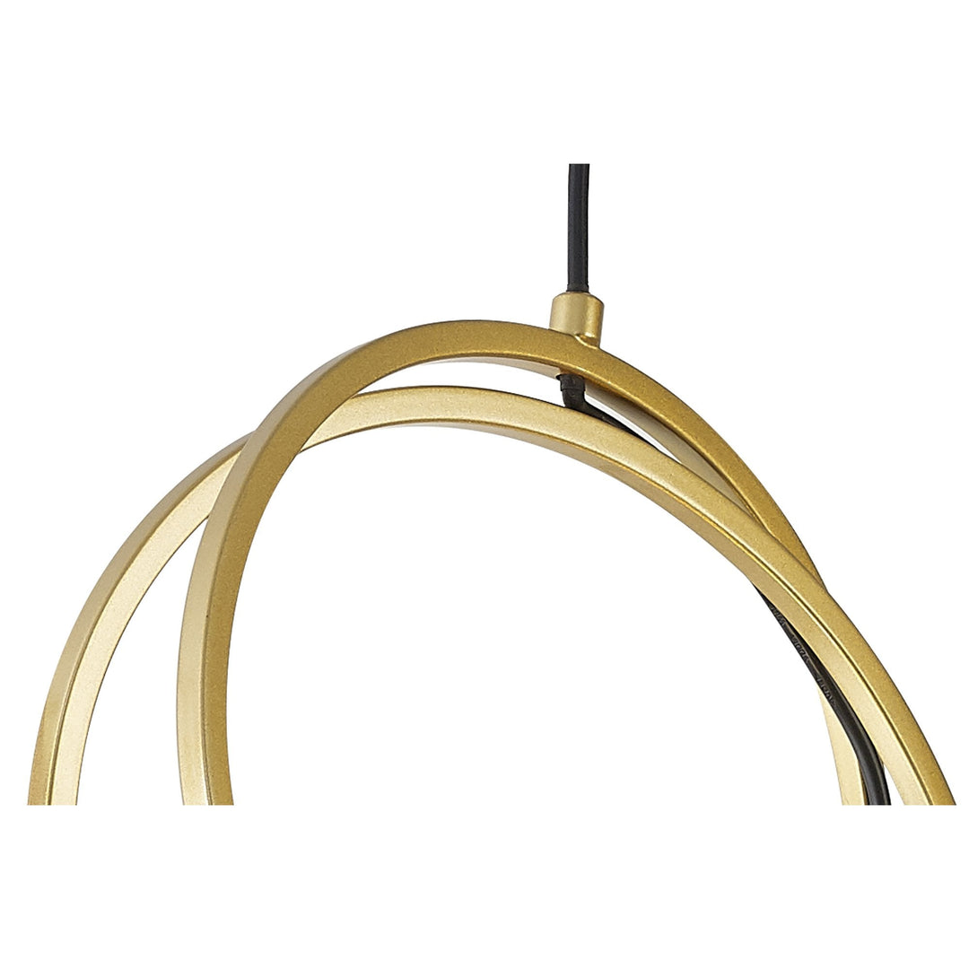 Nelson Lighting NL86729 Candio 3 Light Single Ring Pendant Matt Black Painted Gold