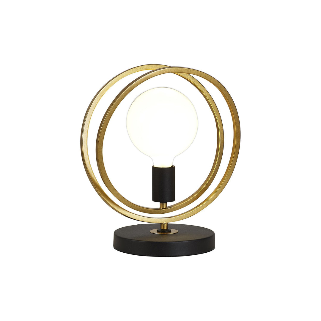 Nelson Lighting NL86759 Candio 1 Light Table Lamp Matt Black Painted Gold