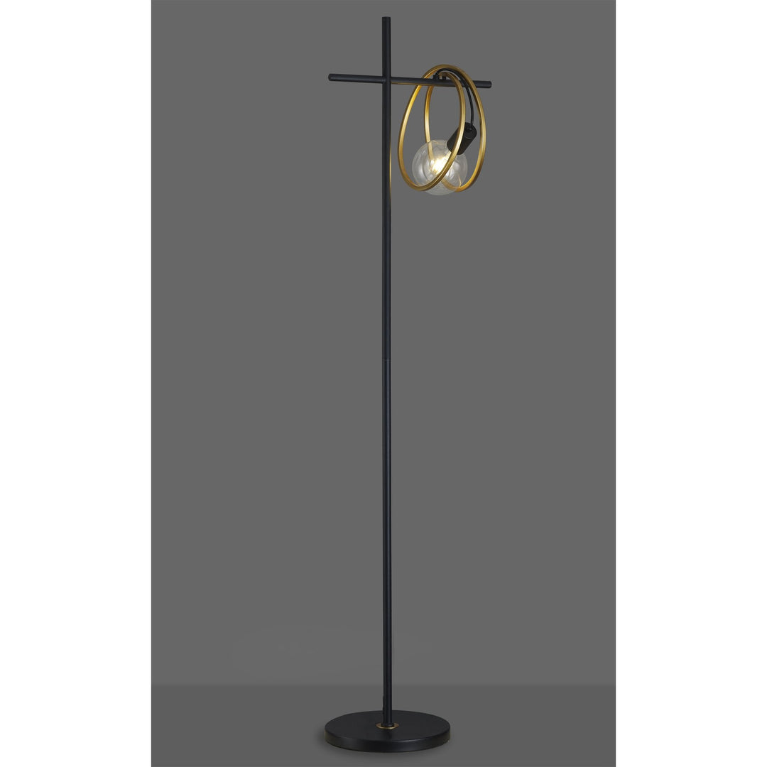 Nelson Lighting NL86769 Candio 1 Light Floor Lamp Matt Black Painted Gold