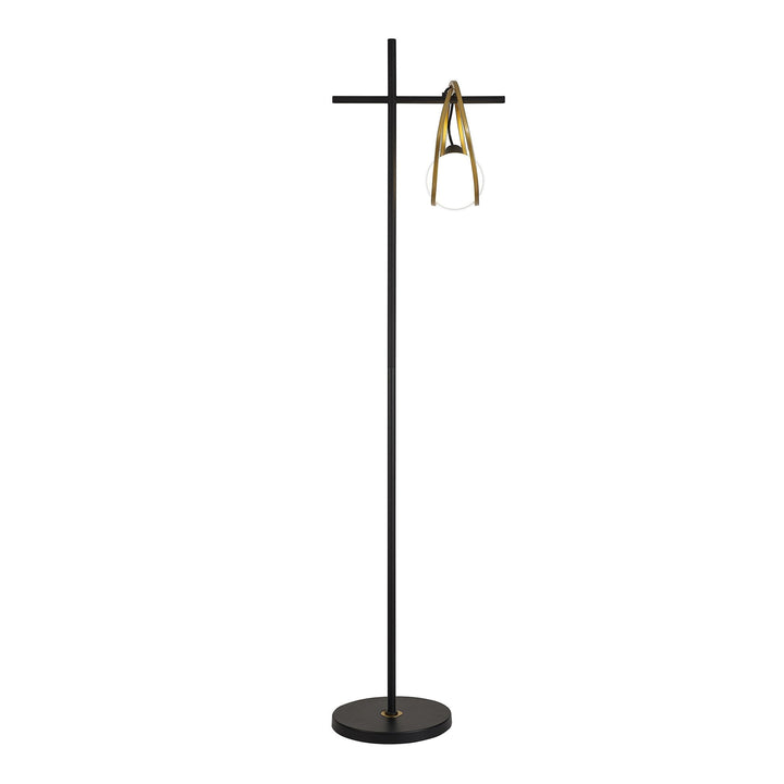 Nelson Lighting NL86769 Candio 1 Light Floor Lamp Matt Black Painted Gold