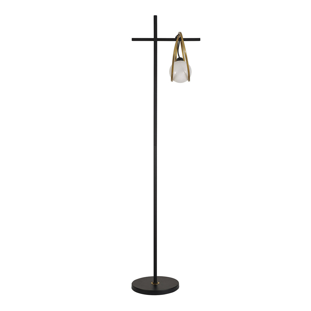 Nelson Lighting NL86769 Candio 1 Light Floor Lamp Matt Black Painted Gold