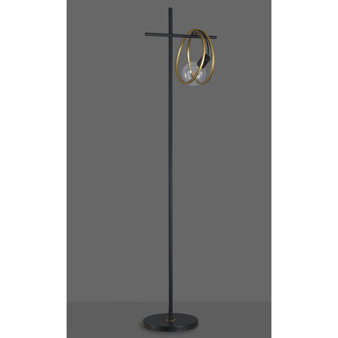 Nelson Lighting NL86769 Candio 1 Light Floor Lamp Matt Black Painted Gold