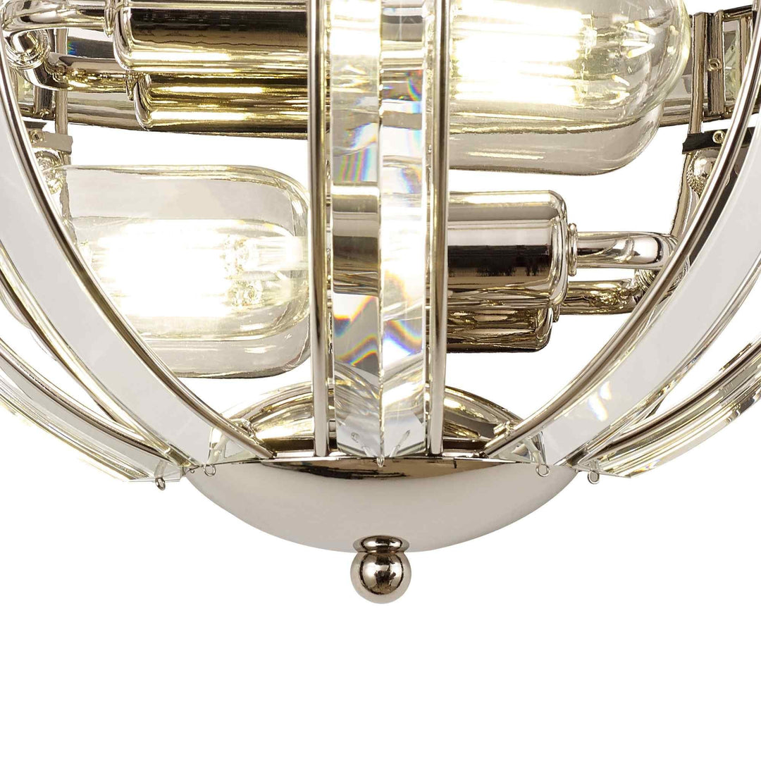 Nelson Lighting NL87569 Char 2 Light Wall Light Polished Nickel Clear