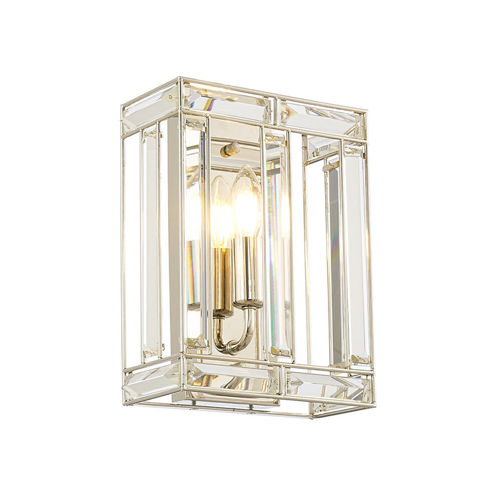 Nelson Lighting NL93979 Char 1 Light Wall Light Polished Nickel Clear