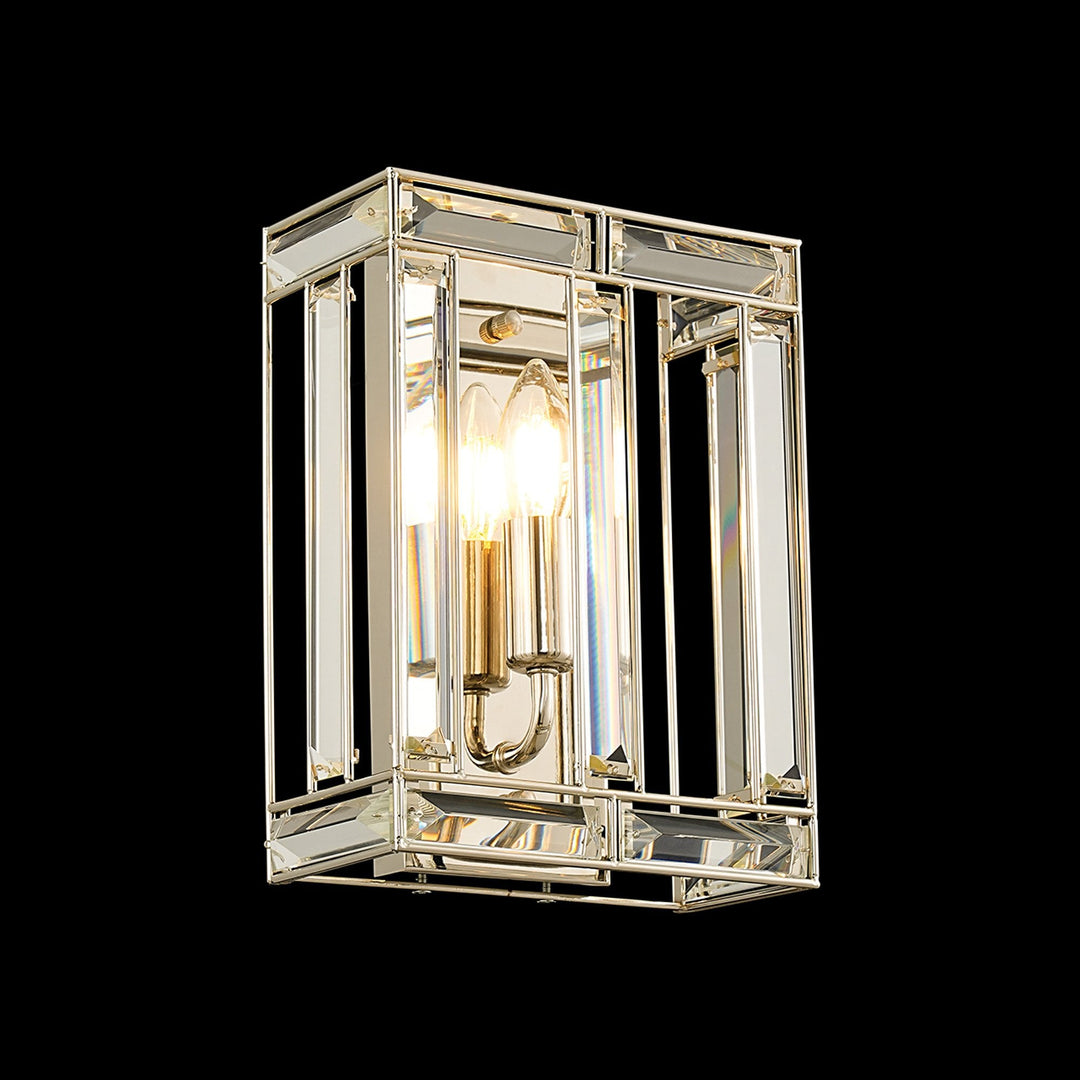 Nelson Lighting NL93979 Char 1 Light Wall Light Polished Nickel Clear