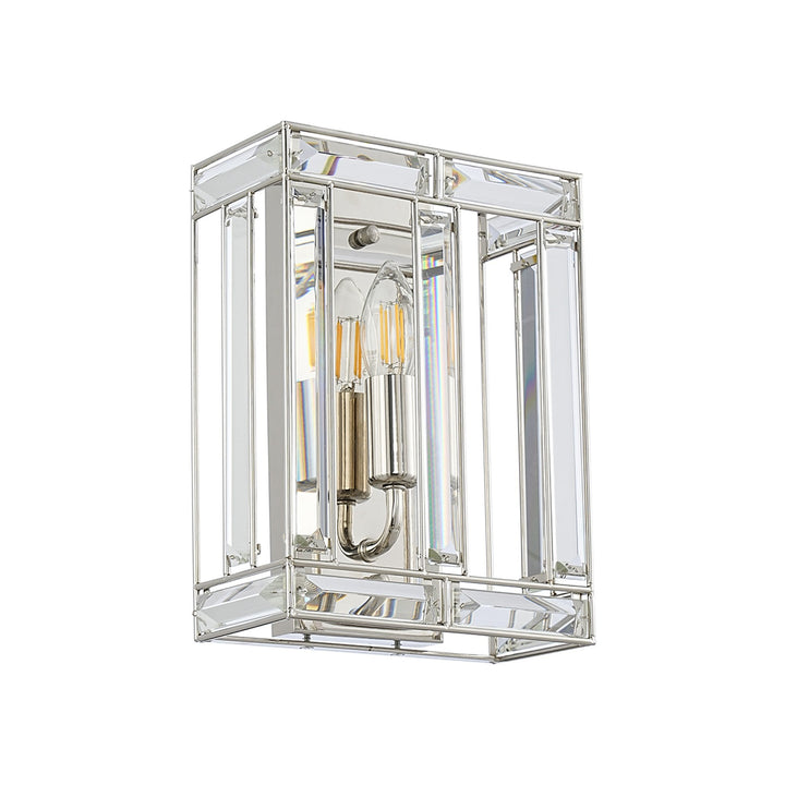 Nelson Lighting NL93979 Char 1 Light Wall Light Polished Nickel Clear