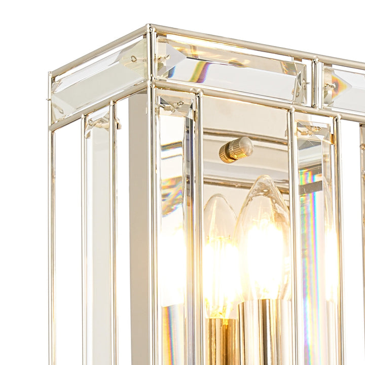 Nelson Lighting NL93979 Char 1 Light Wall Light Polished Nickel Clear