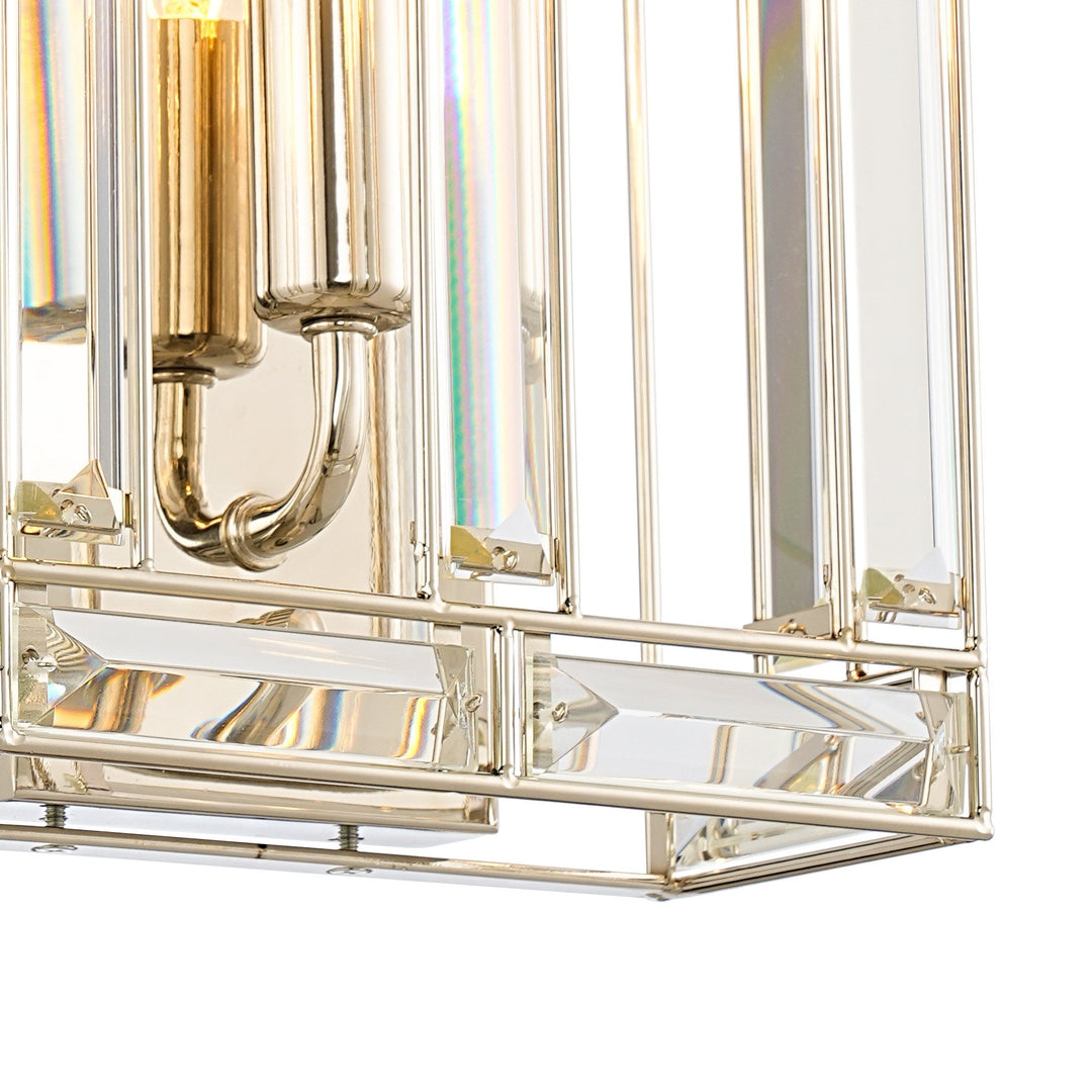 Nelson Lighting NL93979 Char 1 Light Wall Light Polished Nickel Clear