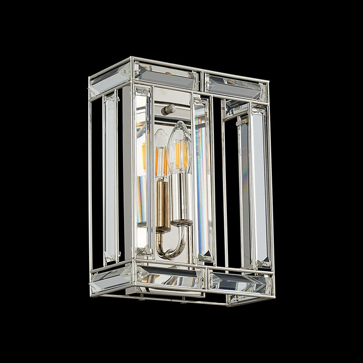 Nelson Lighting NL93979 Char 1 Light Wall Light Polished Nickel Clear