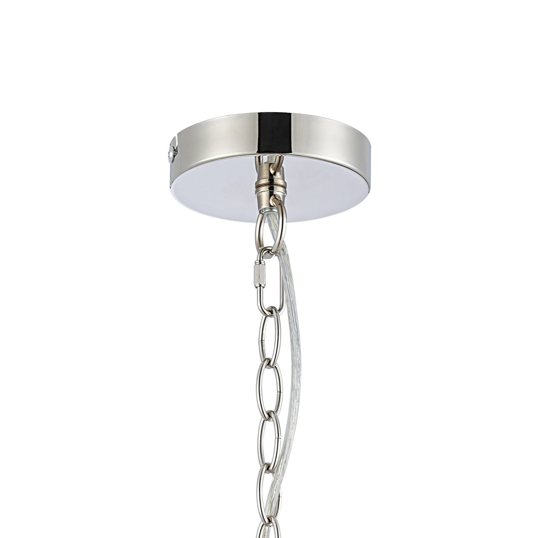 Nelson Lighting NL99929 Char 1 Light Round Pendant Polished Nickel Clear