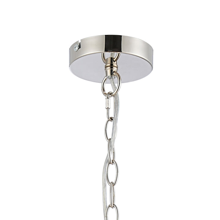 Nelson Lighting NL99939 Char 3 Light Medium Dome Pendant Polished Nickel Clear