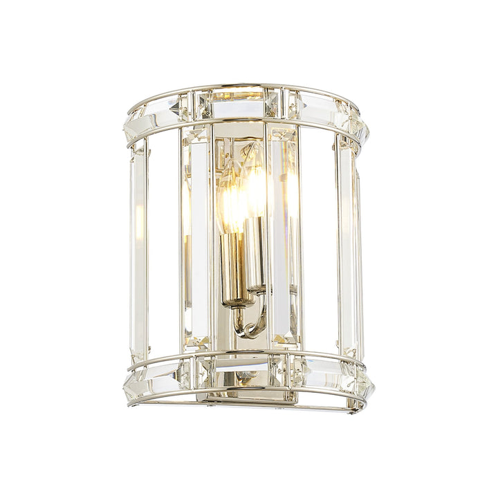 Nelson Lighting NL99959 Char 1 Light Wall Light Polished Nickel Clear