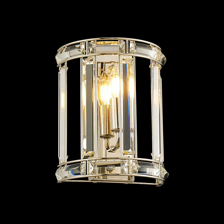 Nelson Lighting NL99959 Char 1 Light Wall Light Polished Nickel Clear