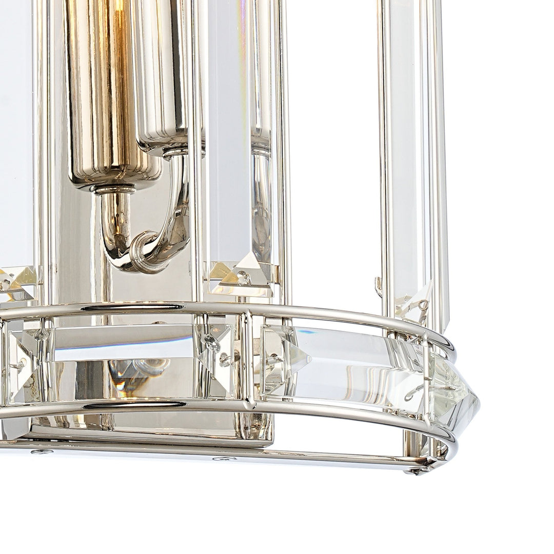 Nelson Lighting NL99959 Char 1 Light Wall Light Polished Nickel Clear