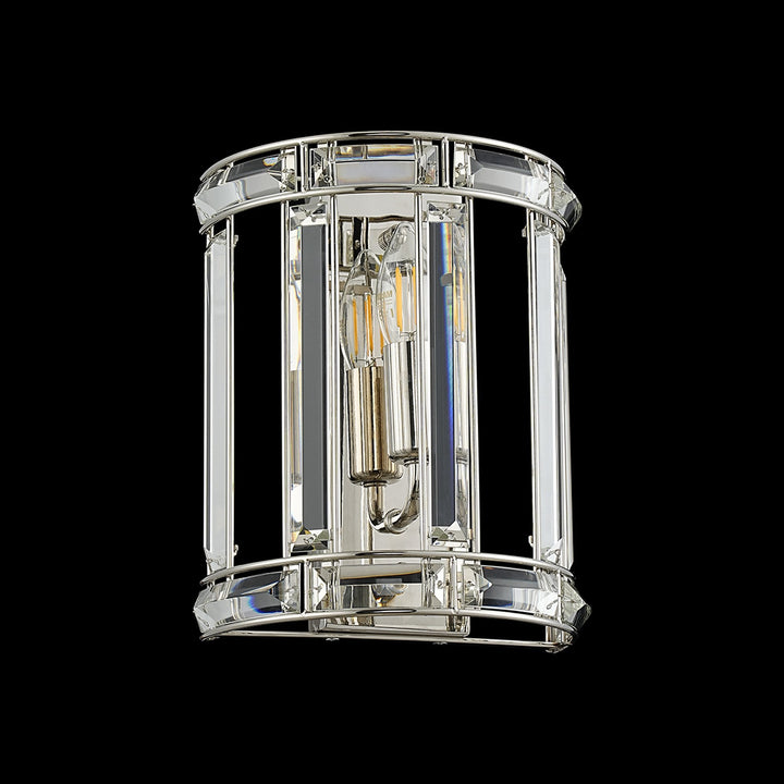 Nelson Lighting NL99959 Char 1 Light Wall Light Polished Nickel Clear