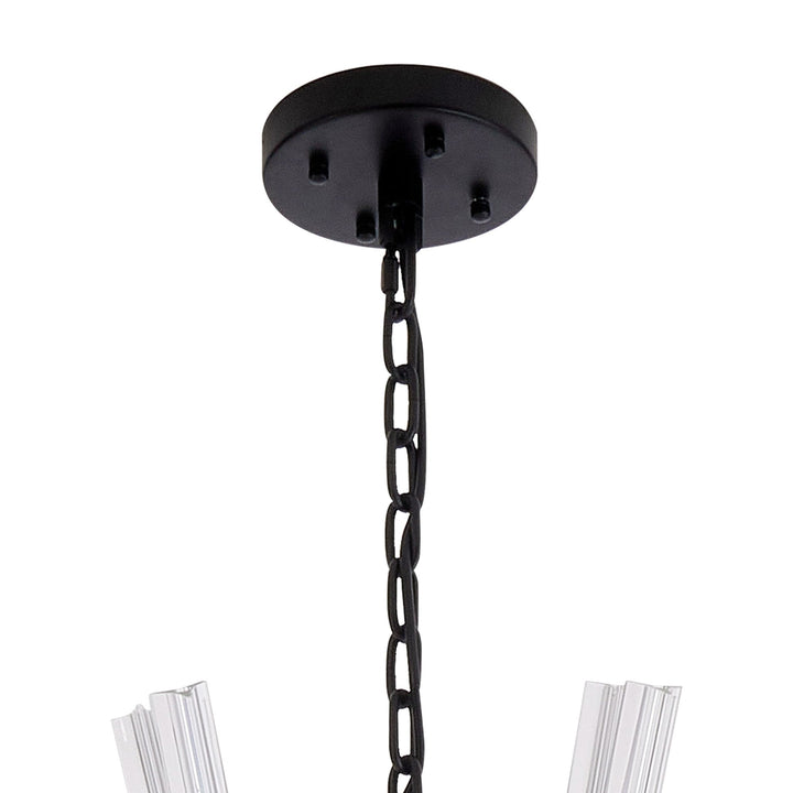 Nelson Lighting NL88279 Clover 32 Light Round Pendant Matt Black Clear