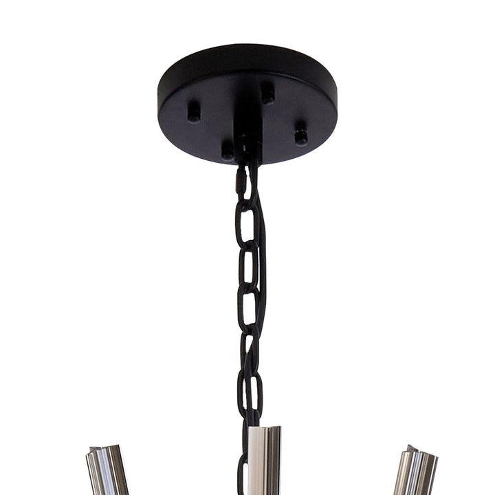 Nelson Lighting NL88289 Clover 32 Light Round Pendant Matt Black Smoke