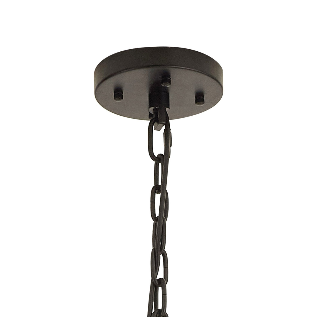 Nelson Lighting NL88319 Clover 32 Light Oval Pendant Matt Black Smoke