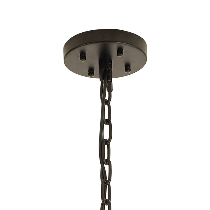 Nelson Lighting NL88359 Clover 32 Light Oval Pendant Matt Black Champagne Gold