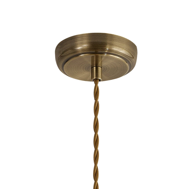 Nelson Lighting NL85369 | Corfu 1 Light Small Pendant | Antique Brass & Satin Nickel