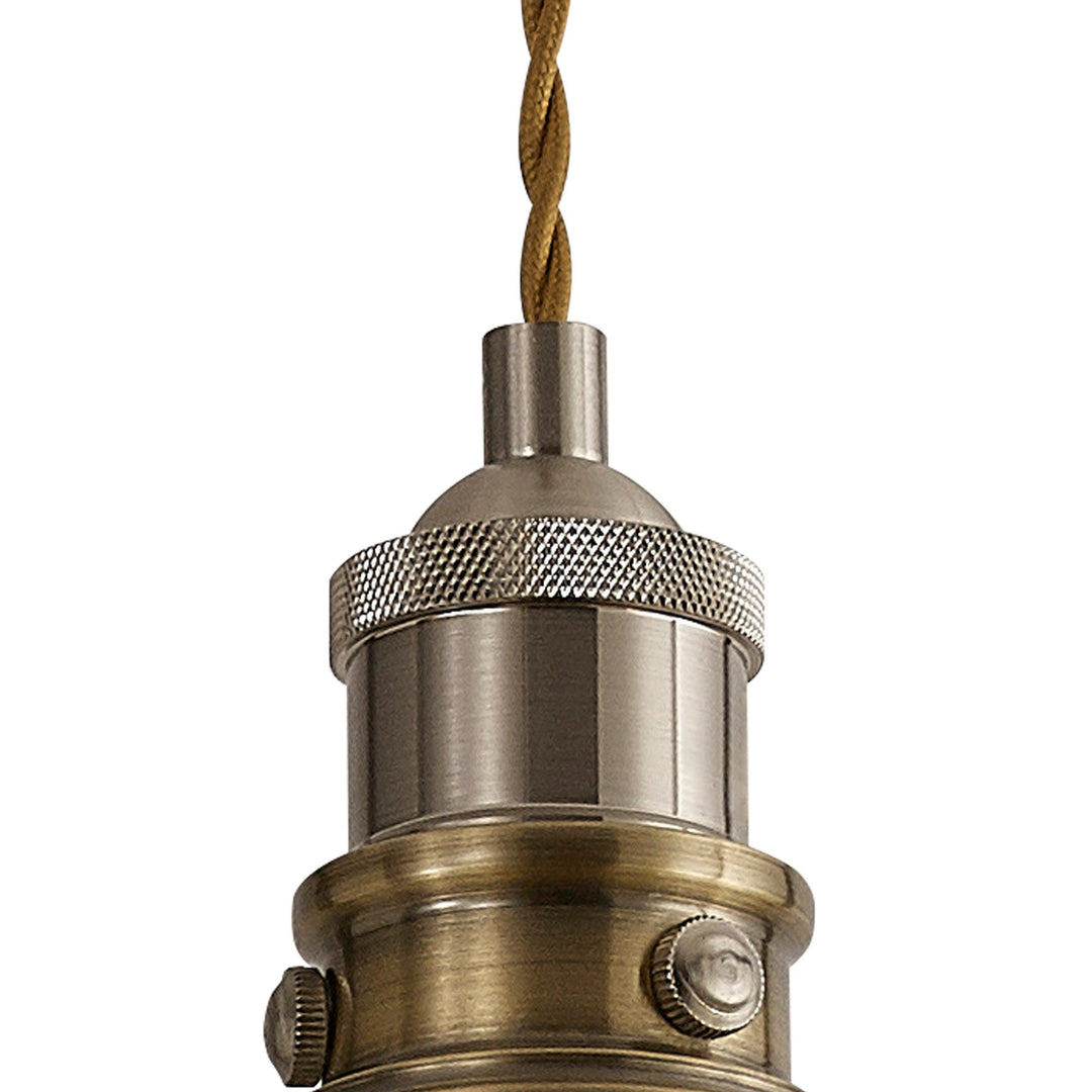 Nelson Lighting NL85369 | Corfu 1 Light Small Pendant | Antique Brass & Satin Nickel