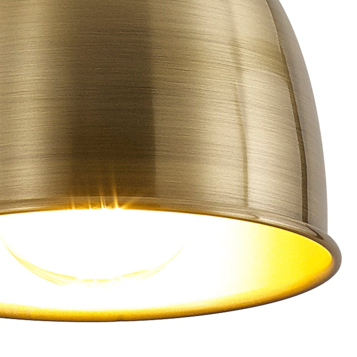 Nelson Lighting NL85369 | Corfu 1 Light Small Pendant | Antique Brass & Satin Nickel