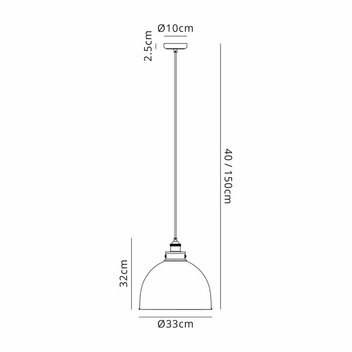 Nelson Lighting NL85389 Corfu 1 Light Large Pendant Antique Brass Satin Nickel