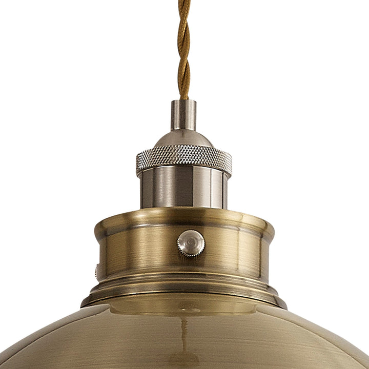 Nelson Lighting NL85389 Corfu 1 Light Large Pendant Antique Brass Satin Nickel