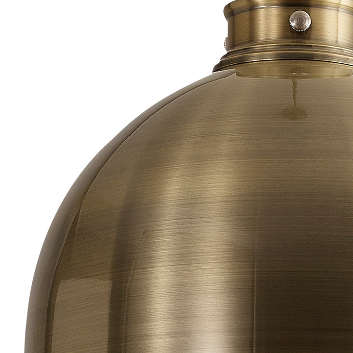 Nelson Lighting NL85389 Corfu 1 Light Large Pendant Antique Brass Satin Nickel