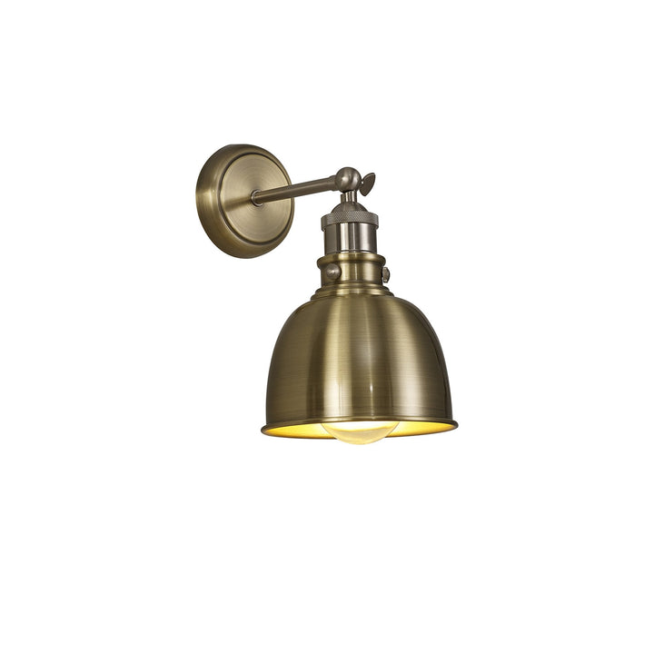 Nelson Lighting NL85409 Corfu 1 Light Wall Light Antique Brass Satin Nickel