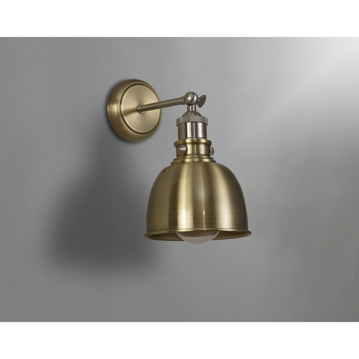 Nelson Lighting NL85409 Corfu 1 Light Wall Light Antique Brass Satin Nickel