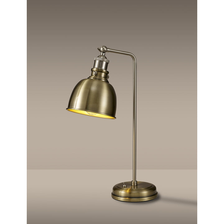 Nelson Lighting NL85419 Corfu 1 Light Table Lamp Antique Brass Satin Nickel