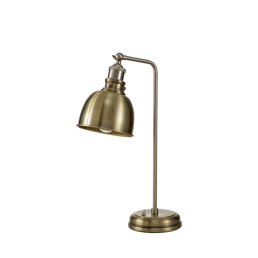 Nelson Lighting NL85419 Corfu 1 Light Table Lamp Antique Brass Satin Nickel