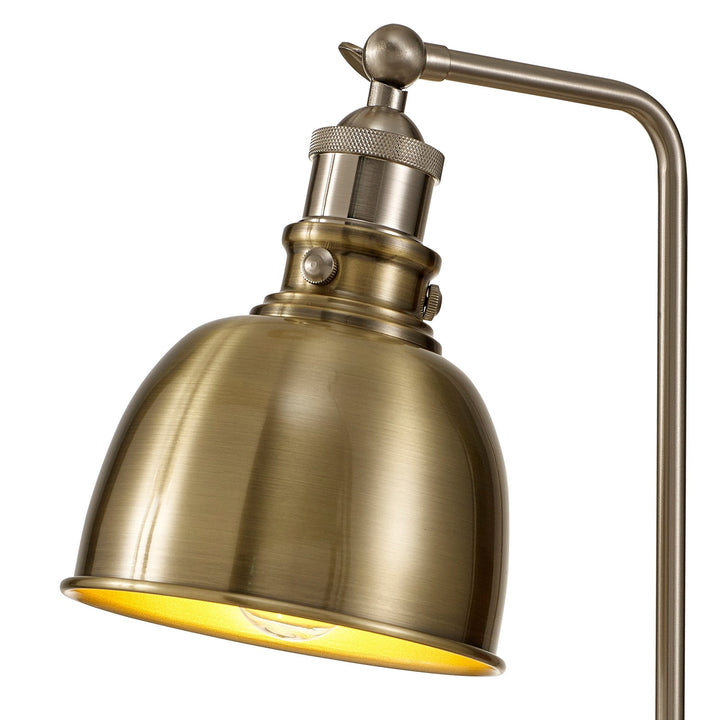 Nelson Lighting NL85419 Corfu 1 Light Table Lamp Antique Brass Satin Nickel