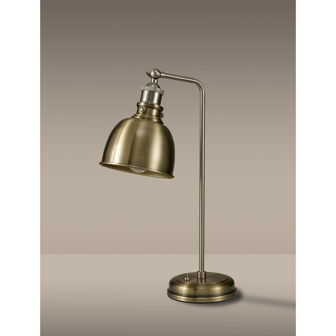 Nelson Lighting NL85419 Corfu 1 Light Table Lamp Antique Brass Satin Nickel