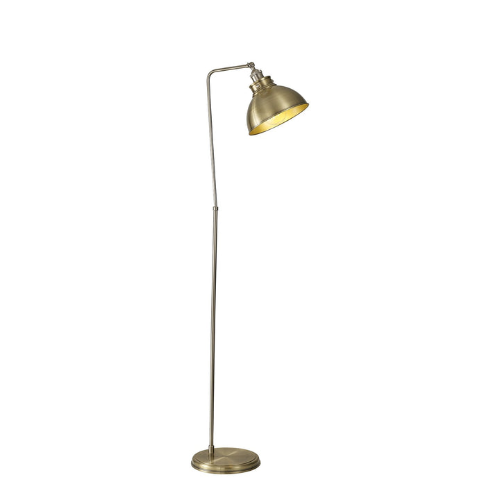 Nelson Lighting NL85429 Corfu 1 Light Floor Lamp Antique Brass Satin Nickel