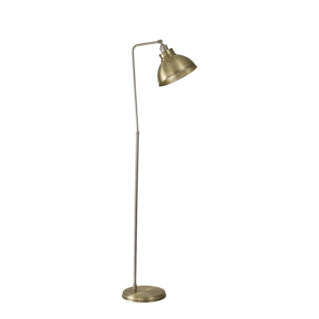 Nelson Lighting NL85429 Corfu 1 Light Floor Lamp Antique Brass Satin Nickel