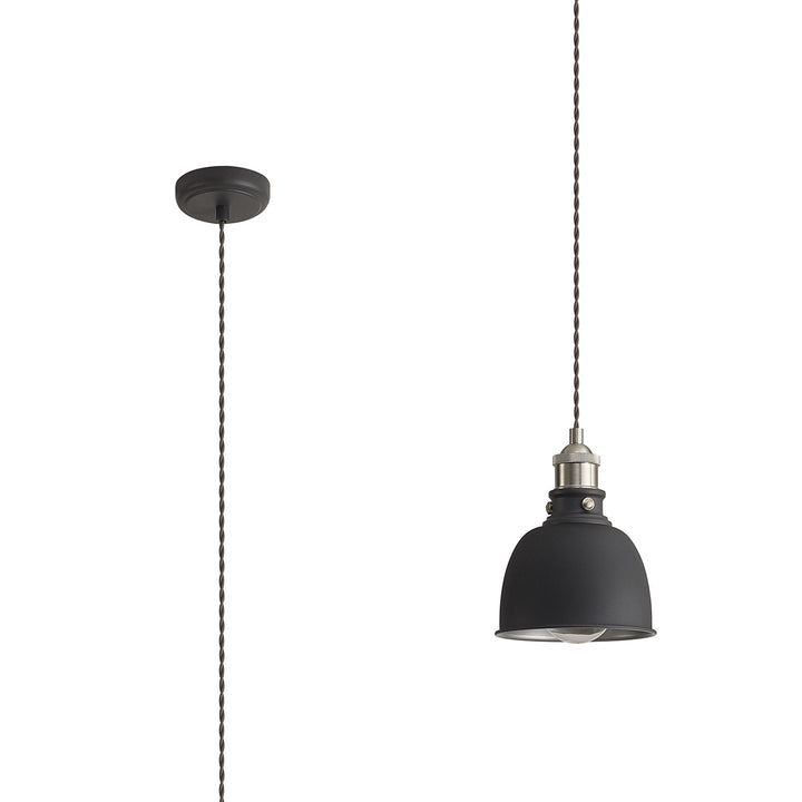 Nelson Lighting NL85439 Corfu 1 Light Small Pendant Graphite Satin Nickel