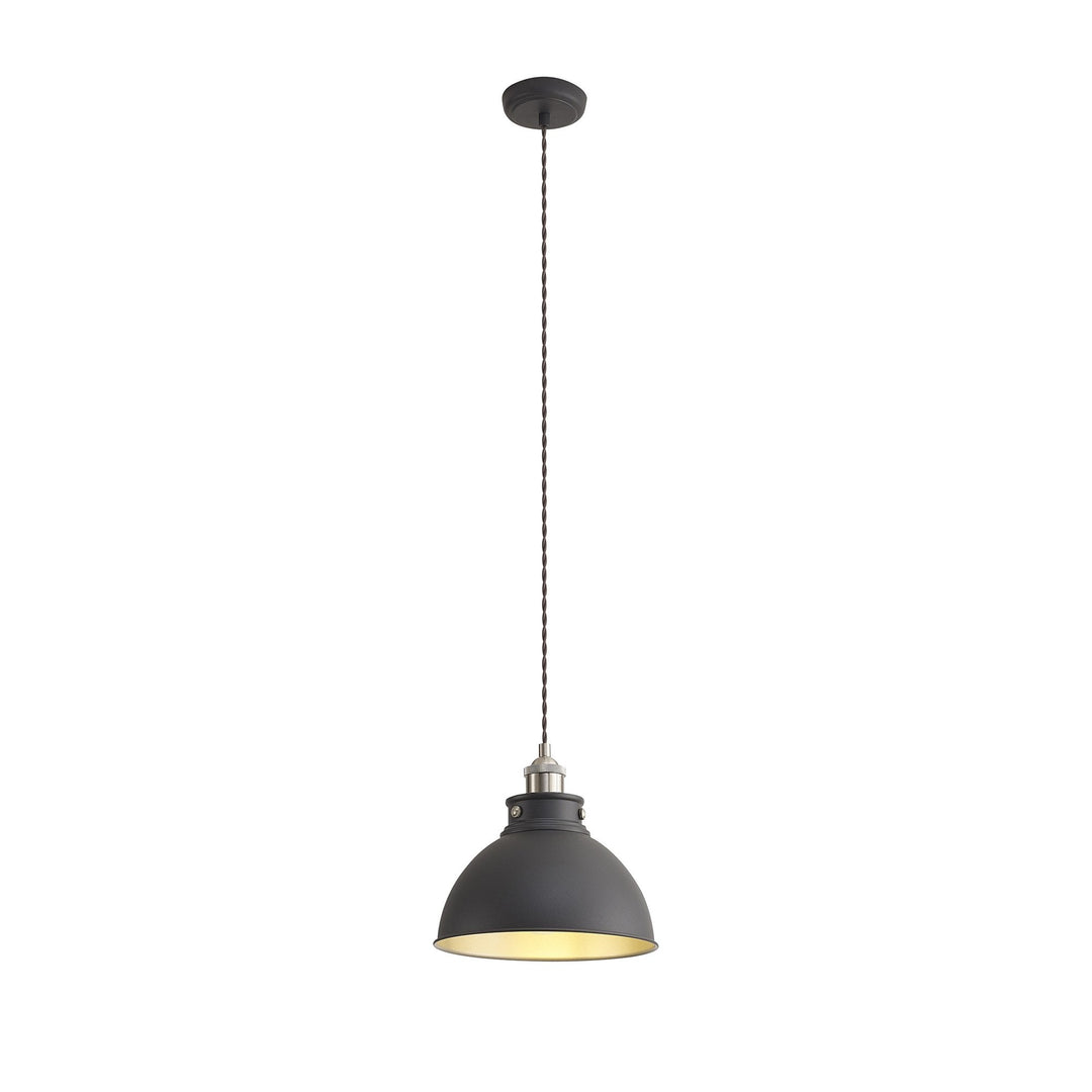 Nelson Lighting NL85449 Corfu 1 Light Medium Pendant Graphite Satin Nickel